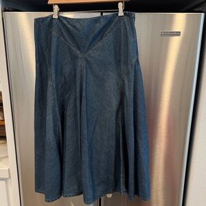 Ralph Lauren Dark Blue Denim Circle Skirt Sz 16